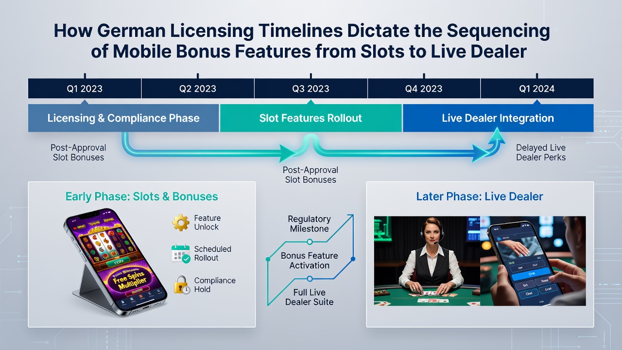 Darstellung der Übergänge von Slot-Boni zu Live-Dealer-Angeboten auf lizenzierten mobilen Plattformen