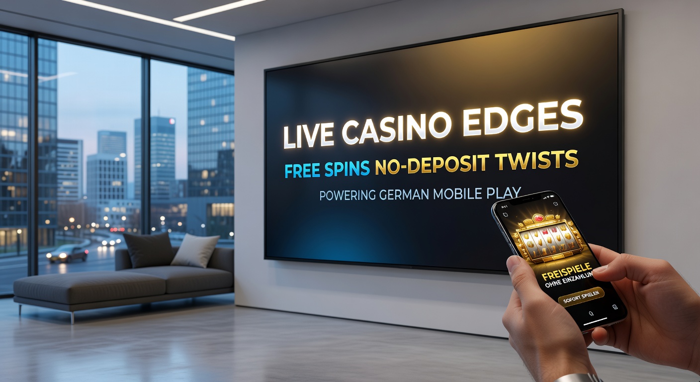 Live-Roulette-Tisch auf einem Tablet-Bildschirm mit Free-Spins-Popup und deutschem Flaggen-Hintergrund, das den mobilen Edge symbolisiert